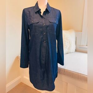 Dark Blue Denim Shirt Dress